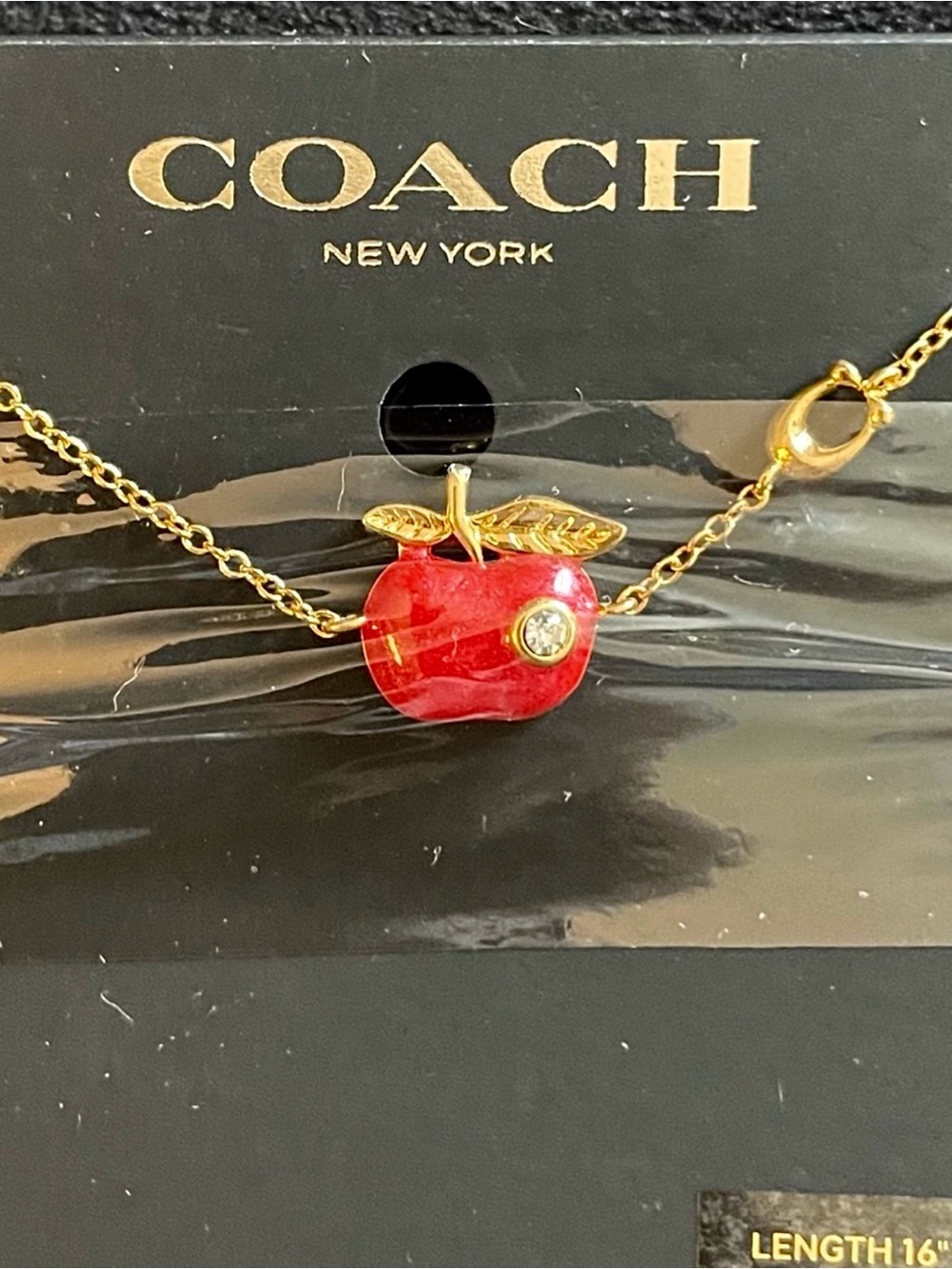 NWT Authentic Signature Coach Gold-Tone Necklace
